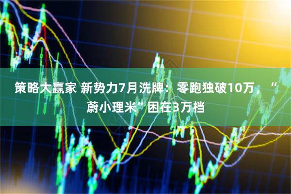 策略大赢家 新势力7月洗牌：零跑独破10万，“蔚小理米”困在3万档